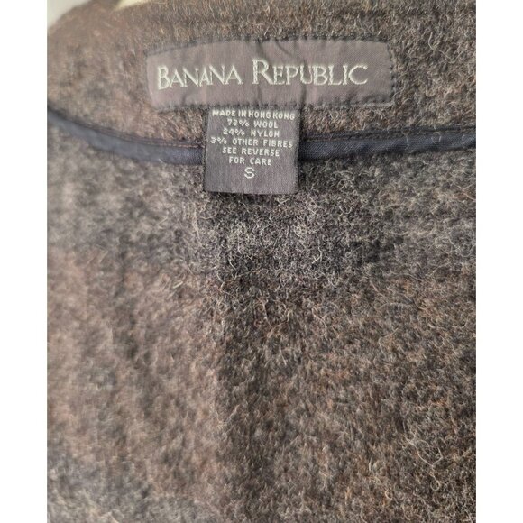 Vintage Banana Republic Wool Blend Vest Men Sz S Brown Gray Stripe Hong Kong - Picture 6 of 13
